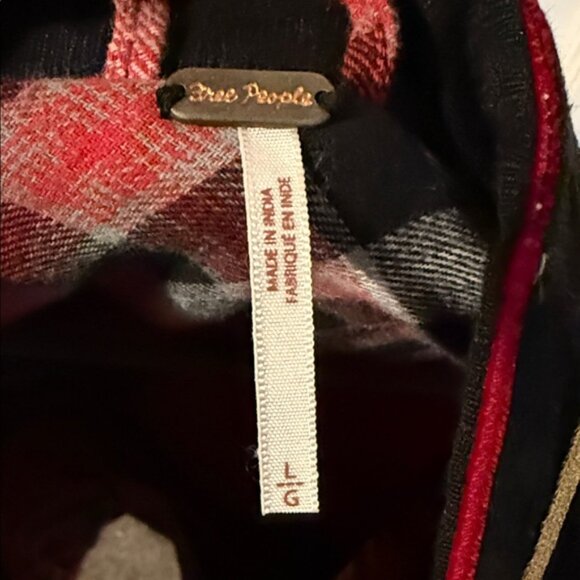 Free People Red and Black Plaid Jacket - Picture 2 of 6